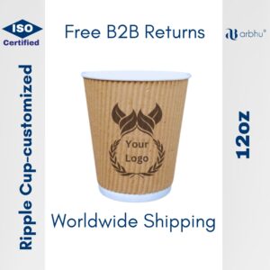 12 Oz Compostable Ripple Cups (Custom design) - 500pieces (100×5)