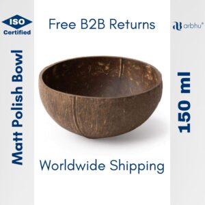 150ml Matt polish coconut shell bowl- 75 pieces (1×75)