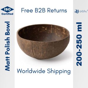 200-250ml Matt polish coconut shell bowl- 40 pieces (1×40)