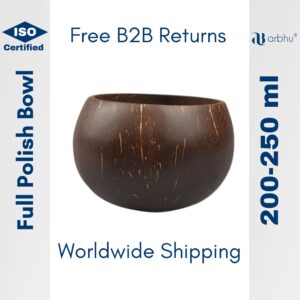 200-250ml Full polish coconut shell bowl- 40 pieces (1×40)