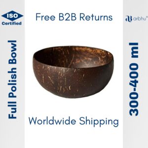 300-400ml Full polish coconut shell bowl- 40 pieces (1×40)