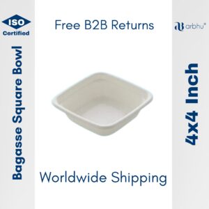 4x4 inch Dona Bagasse bowl - 1000 pieces (50x20)