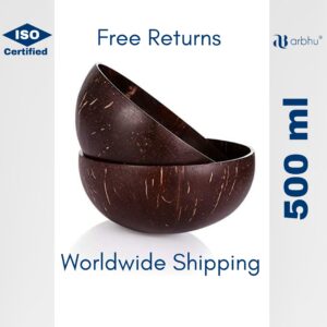 500ml Full polish coconut shell serving bowl- 24 pieces (1×24)