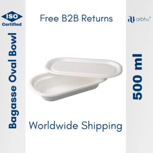 500ml Bagasse oval bowl - 400pieces (50×8)