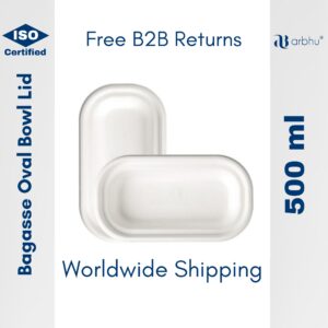 500ml Bagasse oval bowl lid- 400pieces (50×8)