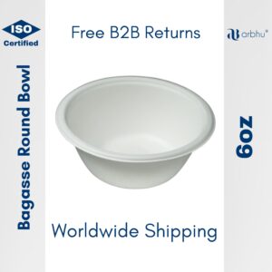 6oz Bagasse round bowl - 1000 pieces (50×20)