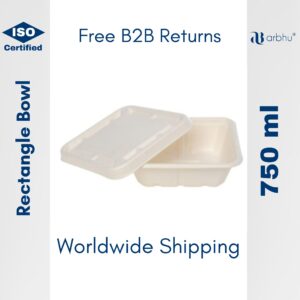 750ml Bagasse rectangle bowl - 500pieces (50×10)