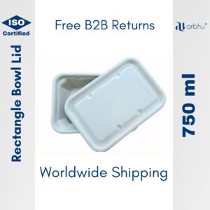 750ml Bagasse rectangle bowl lid- 400pieces (50×8)