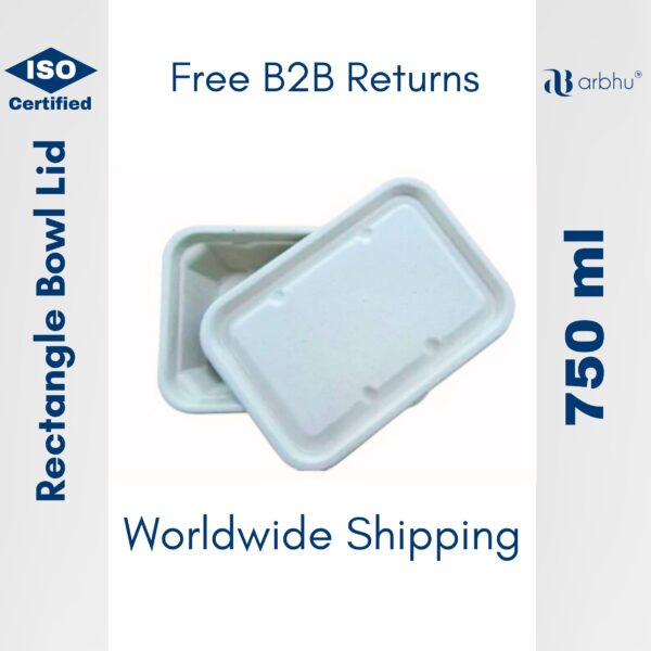 750ml Bagasse rectangle bowl lid- 400pieces (50×8)