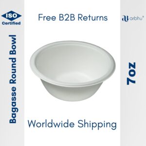 7oz Bagasse round bowl - 1000 pieces (50×20)