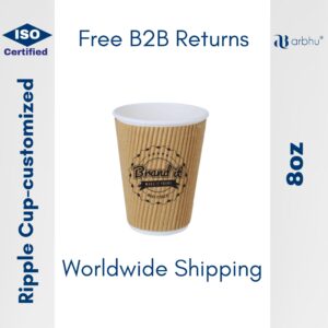 8 Oz Compostable Ripple Cups (Custom design) - 500pieces (100×5)