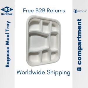 Bagasse 8CP Meal Tray- 500pieces (25×20)