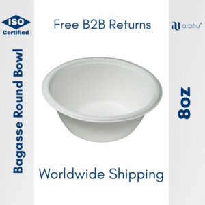 8oz Bagasse round bowl - 1000 pieces (50×20)