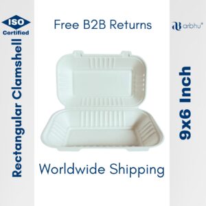 9x6 inch bagasse clamshell - 500pieces (25×20)