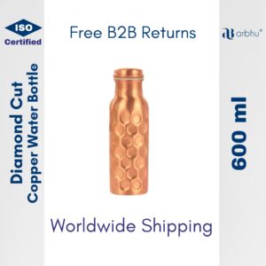 600ml Diamond Cut Copper Water Bottle - 32pieces (1×32)