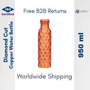950ml Diamond Cut Copper Water Bottle - 32pieces (1×32)