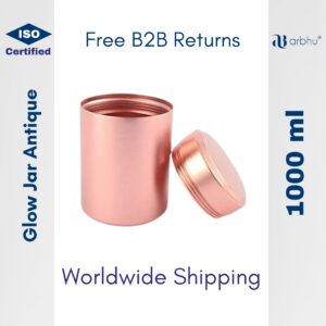 1000ml GlowJar Antique Copper Water Bottle - 32pieces (1×32)