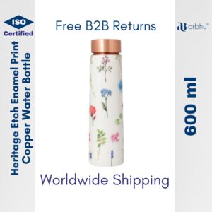 600ml Heritage Etch Enamel Print Copper Water Bottle - 32pieces (1×32)