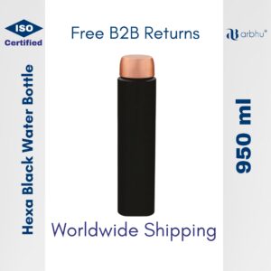 950ml HEXA Black Copper Water Bottle - 32pieces (1×32)