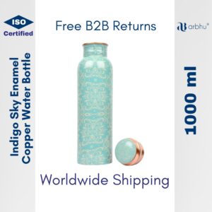 1000ml Indigo Sky Enamel Print Copper Water Bottle - 32pieces (1×32)