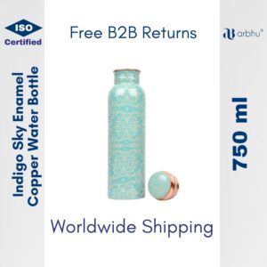 750ml Indigo Sky Enamel Print Copper Water Bottle - 32pieces (1×32)