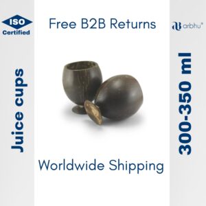 300-350ml Full polish coconut shell juice cups- 40 pieces (1×40)