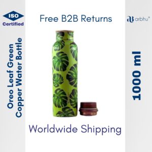 1000ml Oreo Leaf Green Copper Water Bottle - 32pieces (1×32)