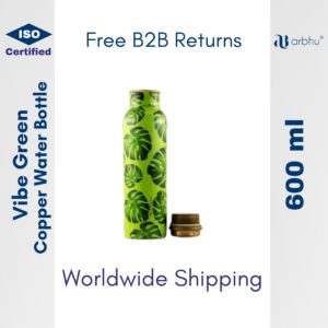 600ml Verdant Vibe Green Copper Water Bottle - 32pieces (1×32)