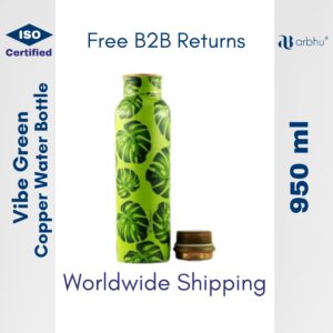 950ml Verdant Vibe Green Copper Water Bottle - 32pieces (1×32)