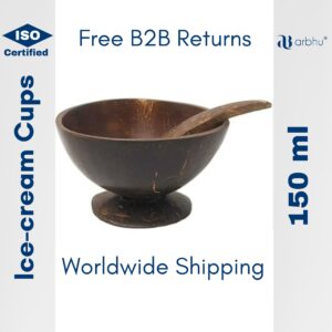 150ml Full polish coconut shell ice cream cups- 75 pieces (1×75)
