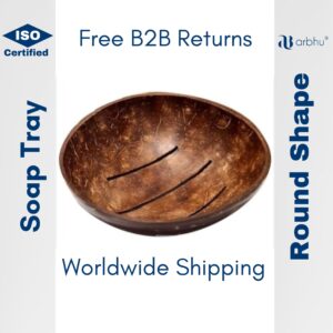 Round shape coconut shell soap tray- 80 pieces (1×80)