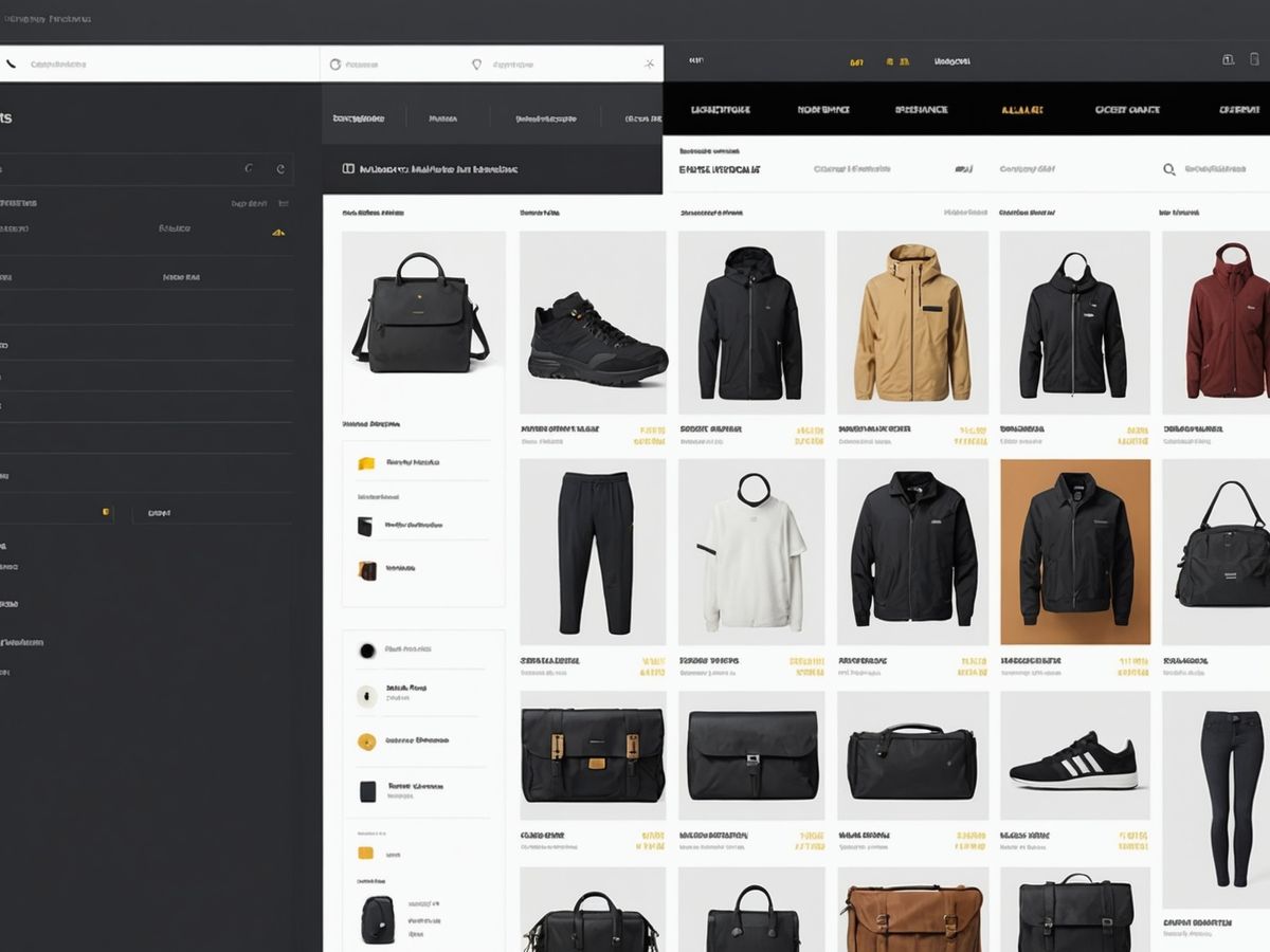E-commerce store interface with product categories.